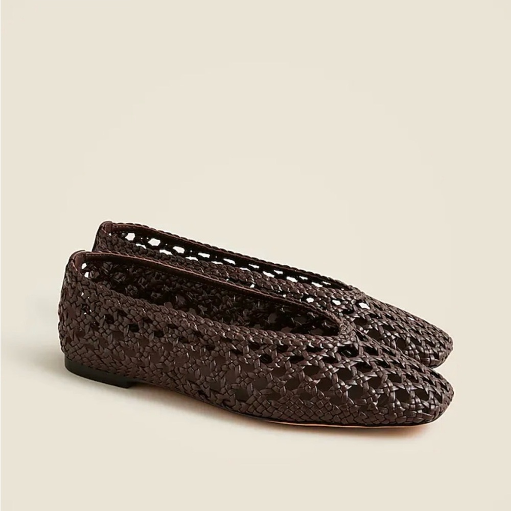 J. Crew Quinn handwoven ballet flats in leather